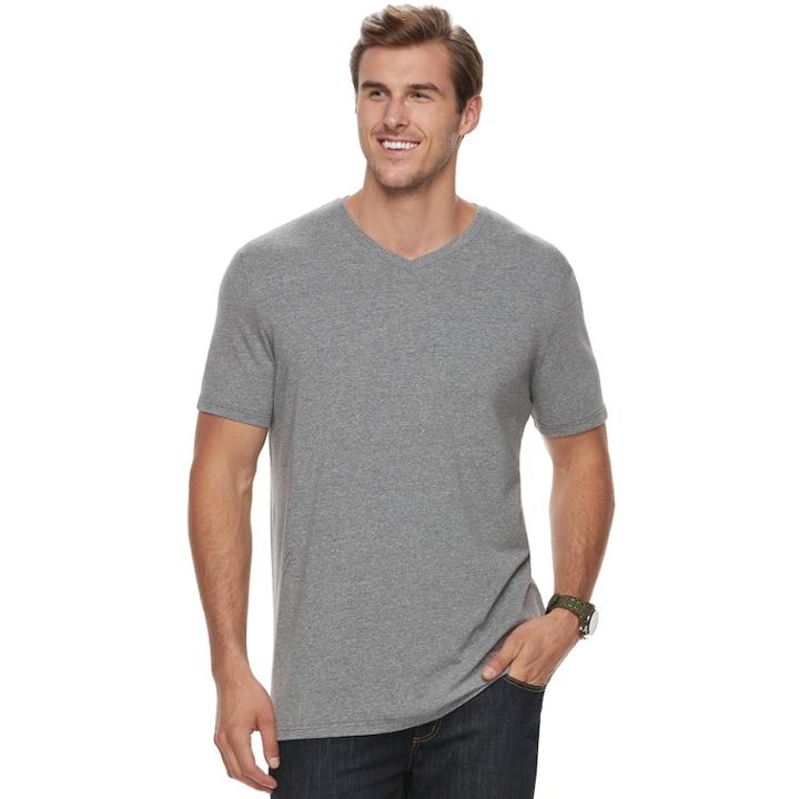 Big & Tall Sonoma Goods For Life&trade; Supersoft Stretch V-neck Tee, Men's, Size: 3xl Tall, Dark Grey