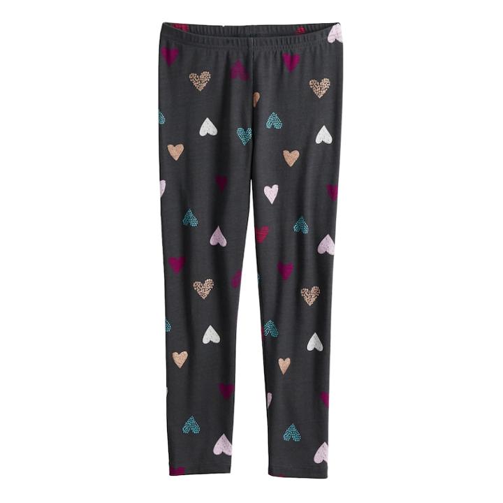 Girls 4-12 Jumping Beans&reg; Print Full-length Leggings, Size: 6, Dark Grey