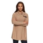 Women's Croft & Barrow&reg; Cowlneck Poncho Tunic Sweater, Size: L/xl, Lt Brown