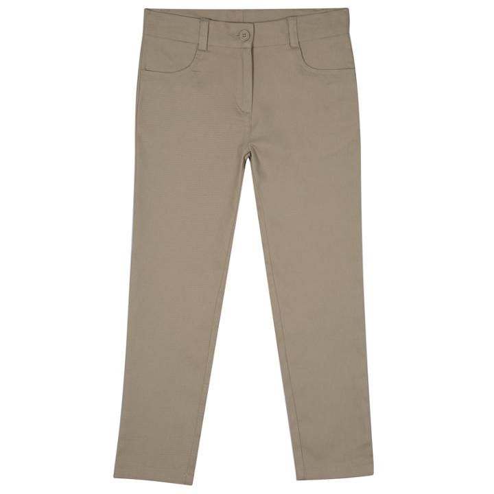 Girls 4-16 Chaps School Uniform Twill Ankle Pants, Size: 12, Med Beige