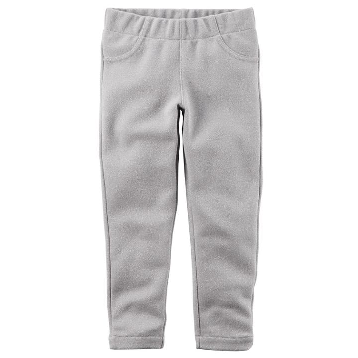 Girls 4-8 Carter's Sparkle Knit Jeggings, Size: 5, Grey
