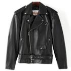 Excelled Leather Motorcycle Jacket - Big And Tall, Men's, Size: 46 Long, Black
