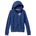 Girls 7-16 Nike Just Do It Marled Nep Raglan Zip-up Hoodie, Girl's, Size: Xl, Med Blue