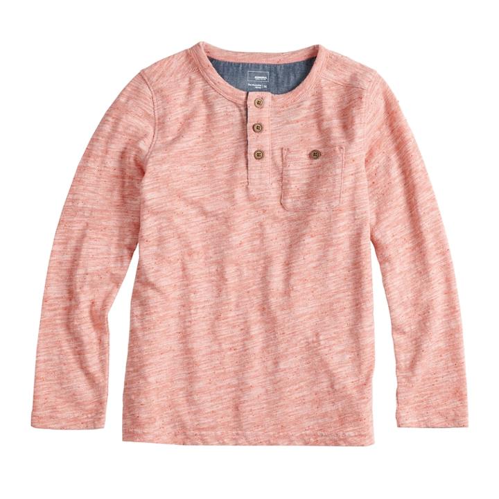 Boys 4-12 Sonoma Goods For Life&trade; Pocket Henley Top, Size: 6, Med Orange