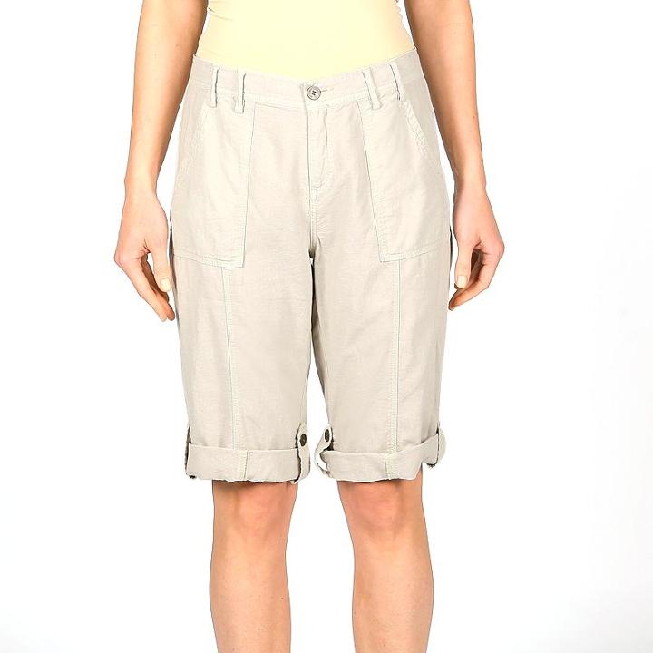 Women's Larry Levine Linen-blend Convertible Capris, Size: 8, Brt Blue