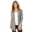 Women's Apt. 9&reg; Tab Front Cardigan, Size: Medium, White Black