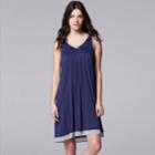 Women's Simply Vera Vera Wang Basic Luxury Chemise, Size: Large, Blue