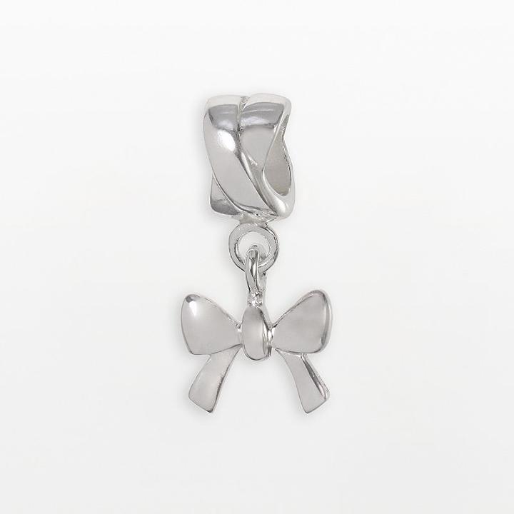 Individuality Beads Sterling Silver Bow Charm, Women's, Grey