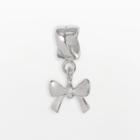 Individuality Beads Sterling Silver Bow Charm, Women's, Grey