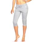 Women's Colosseum Uplift Luxe Slim Capri Jogger Pants, Size: Small, Light Grey