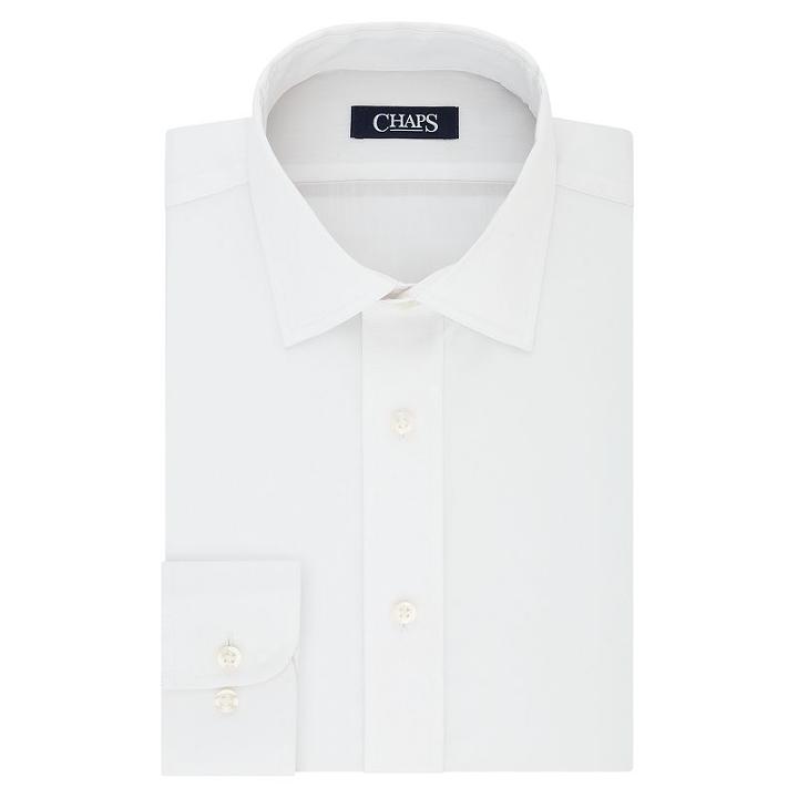 Men's Chaps Slim-fit Stretch Collar Dress Shirt, Size: 16.5 36/37, White