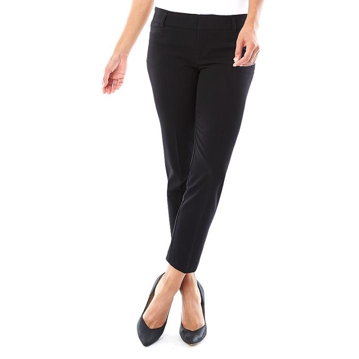 Women's Ab Studio Slimming Skinny Ankle Dress Pants, Size: 14, Black