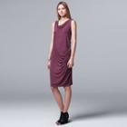 Women's Simply Vera Vera Wang Draped Asymmetrical Sheath Dress, Size: Xs, Purple