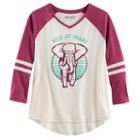 Girls 7-16 & Plus Size Mudd&reg; 3/4-sleeve High-low Hem Graphic Tee, Size: 10, White Oth