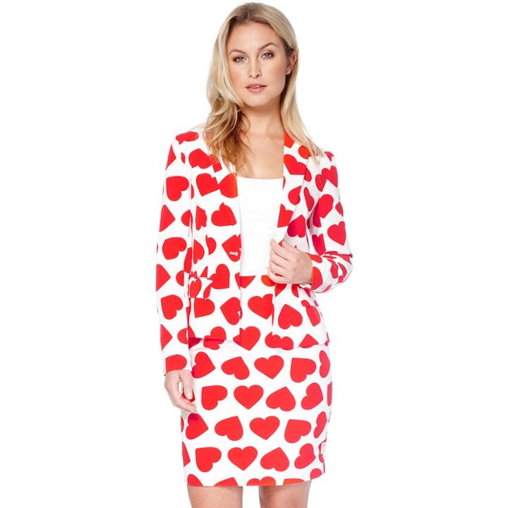 Women's Opposuits Print Jacket & Skirt Set, Size: 6, Brt Red