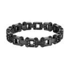 Lynx Men's Stainless Steel & Carbon Fiber Bracelet, Size: 8.5, Black