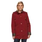 Women's Gallery Hooded Lined Rain Jacket, Size: Large, Red