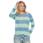 Juniors' Cloud Chaser Striped Tie Front Tee, Teens, Size: Xl, Blue