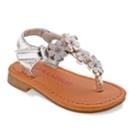 Laura Ashley Floral Toddler Girls' Sandals, Size: 10 T, Silver