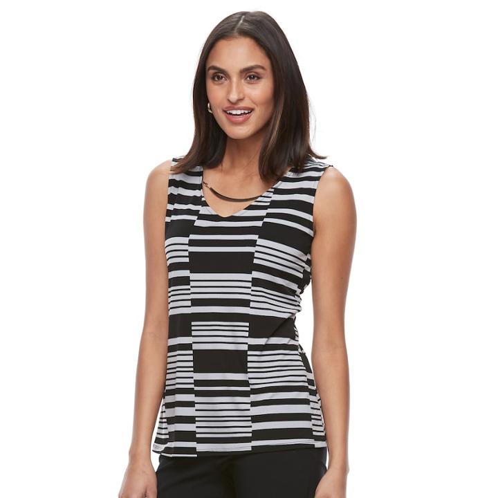 Women's Dana Buchman Metal Accent Tank, Size: Xl, Grey