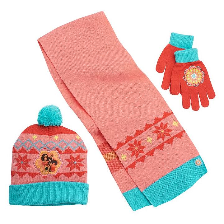 Disney's Elena Of Avalor Girls 4-16 Fairisle Pom-pom Hat, Scarf & Gloves Set, Girl's, Pink