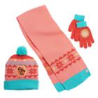 Disney's Elena Of Avalor Girls 4-16 Fairisle Pom-pom Hat, Scarf & Gloves Set, Girl's, Pink