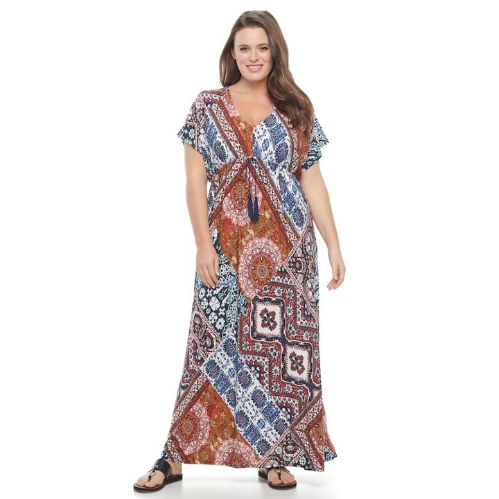 Plus Size World Unity Empire Maxi Dress, Women's, Size: 3xl, Blue
