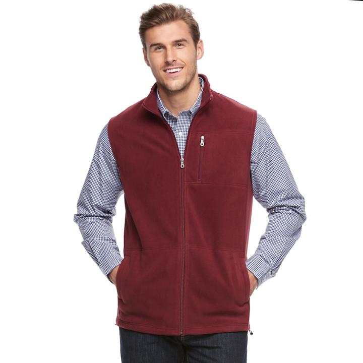 Big & Tall Croft & Barrow&reg; Classic-fit Arctic Fleece Vest, Men's, Size: Xl Tall, Red