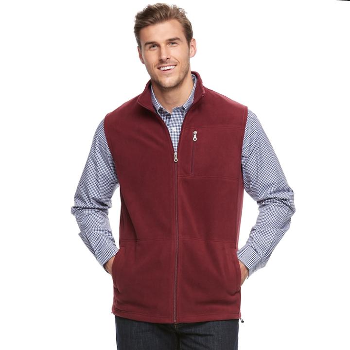 Big & Tall Croft & Barrow&reg; Classic-fit Arctic Fleece Vest, Men's, Size: Xl Tall, Red