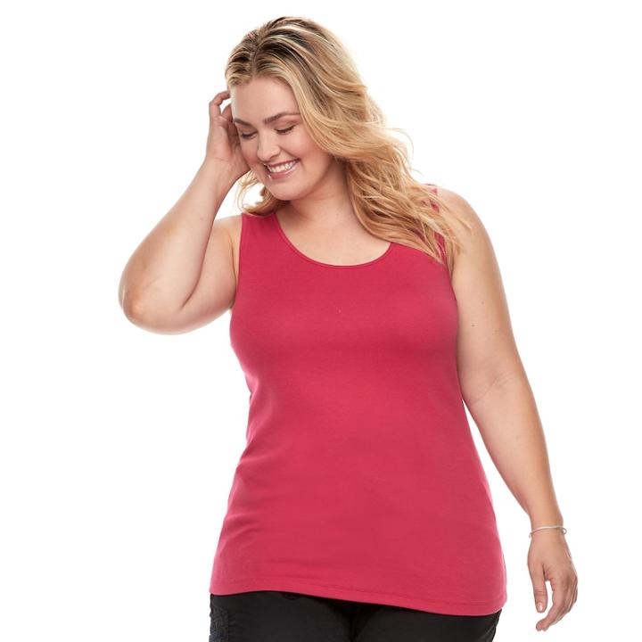 Plus Size Sonoma Goods For Life&trade; Layering Tank, Women's, Size: 2xl, Dark Pink