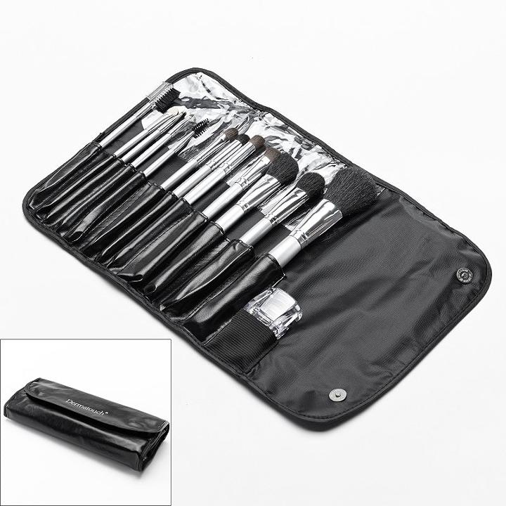 Dermatouch 13-pc. Makeup Brush Set (black/silver)