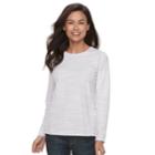 Petite Croft & Barrow&reg; Crewneck Tee, Women's, Size: L Petite, Med Purple