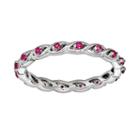 Stacks And Stones Sterling Silver Lab-created Ruby Stack Ring, Adult Unisex, Size: 8, Red