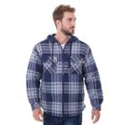 Men's Dickies Plaid Flannel Hooded Shirt, Size: Small, Blue (navy)