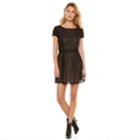 Juniors' Trixxi Geometric Lace Skater Dress, Teens, Size: 7, Grey (charcoal)