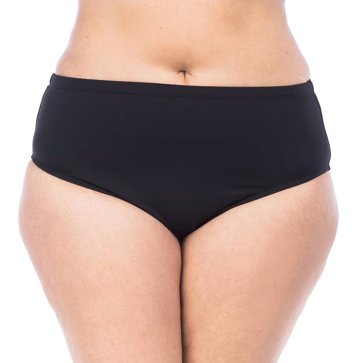 Plus Size Chaps High-waisted Scoop Bottoms, Women's, Size: 20 W, Black