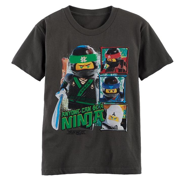 Boys 4-7 Lego Ninjago Anyone Can Be A Ninja Graphic Tee, Size: M(5/6), Grey (charcoal)