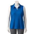 Plus Size Fila Sport&reg; Striped-trim Sleeveless Golf Polo, Women's, Size: 3xl, Blue
