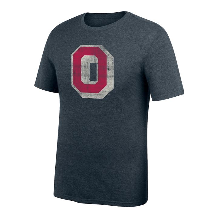 Men's Ohio State Buckeyes Distressed Team Logo Tee, Size: Medium, White