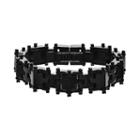 Brooklyn Exchange Black Ion-plated Stainless Steel H-link Bracelet - Men, Size: 8.5