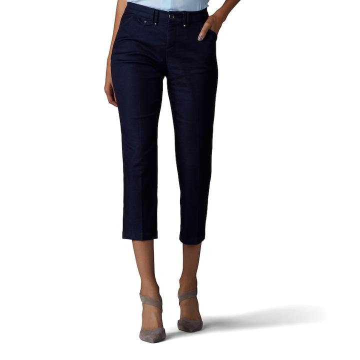 Women's Lee Laila Straight-leg Capris, Size: 4 - Regular, Dark Blue