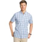 Men's Izod Seaport Classic-fit Plaid Poplin Button-down Shirt, Size: Large, Brt Blue