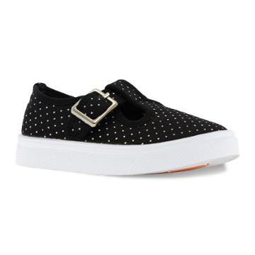 Oomphies Olivia Toddler Girls' Sneakers, Size: 4 T, Black
