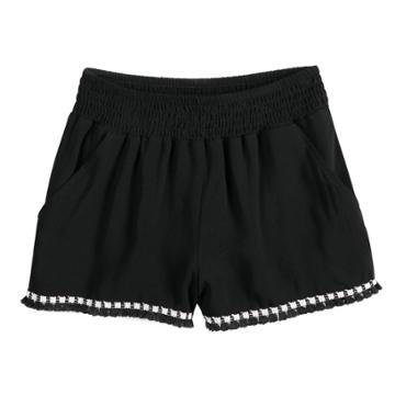 Girls 7-16 Joey B Tassel Trim Soft Shorts, Size: Xl, Black