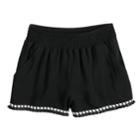 Girls 7-16 Joey B Tassel Trim Soft Shorts, Size: Xl, Black