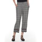 Women's Dana Buchman Print Challis Crop Pants, Size: Xl, Black