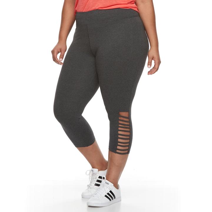 Plus Size French Laundry Cutout Capri Leggings, Women's, Size: 3xl, Dark Grey