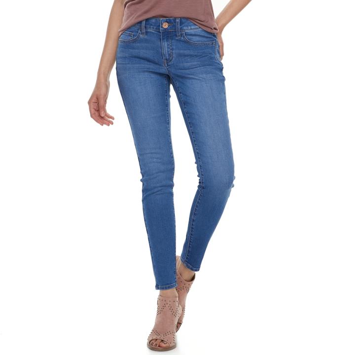 Juniors' So&reg; Low Rise Jeggings, Size: 0 Long, Blue