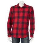 Big & Tall Urban Pipeline&reg; Plaid Flannel Button-down Shirt, Men's, Size: M Tall, Red