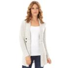 Women's Apt. 9&reg; Tab Front Cardigan, Size: Small, Off White Black